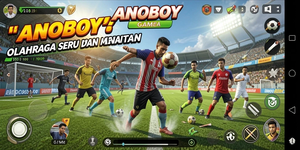 Tampilan gameplay ANOBOY yang menarik dan interaktif.