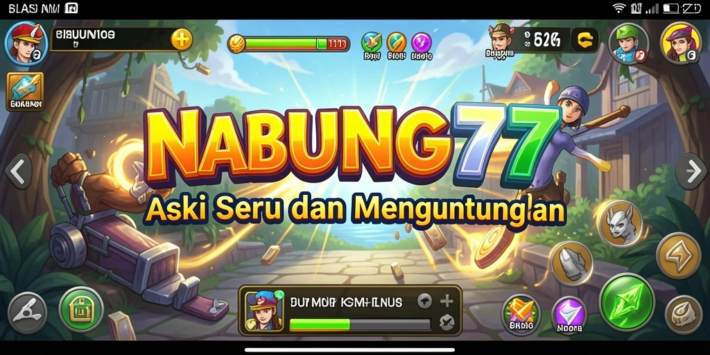 Tangkapan layar gameplay <strong>NABUNG77</strong> menunjukkan aksi seru dalam pertempuran.