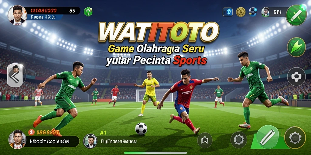 Tampilan gameplay WATITOTO dengan aksi seru di lapangan olahraga.